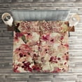thumbnail image 2 of Ambesonne Retro Quilted Coverlet 3 Pcs, Cherry Blossoms Floral, King Size, Beige and Pink, 2 of 2