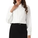 thumbnail image 1 of BLUSA DE OFICINA ELEGANTE DE MANGA LARGA PLISADA CON CUELLO PARA MUJER INSPIRE CHIC XS BLANCA, 1 of 1