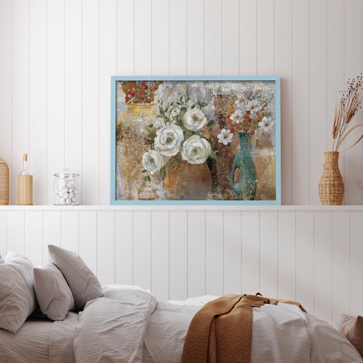Vessels and Blooms Spice by Nan - Restickable Framed Giclée Print