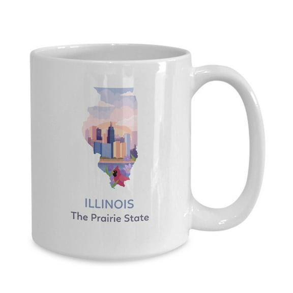 Illinois The Prairie State Chicago Skyline coffee mug