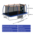 thumbnail image 3 of Netrum 10 x 16ft Rectangle Trampoline for Kids and Adults, Outdoor Recreational Curved Poles Trampoline with Football Goal Net & Storage Bag & Ladder, 440LBS Bearing Bounce Trampoline Blue, 3 of 8