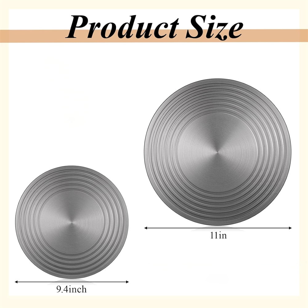NOGIS Gas Stove Diffuser 11" Range Heat Diffuser Plate, Aluminum Gas Reducer Flame Guard Simmer Ring Plate, Round Fast Defrosting Tray, Protects Pot Cookware Accessories