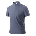 thumbnail image 4 of SAWOBUUN Mens Short Sleeve 1/4 Zip Shirt Quick Dry Breathable Stand Collar Top Lightweight Athletic Work T-Shirt, 4 of 6