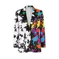 thumbnail image 3 of Uorisanigo Graffiti Print Mens Blazer Jacket Long Sleeve Soft Mens Knit Blazer Jacket Casual One Button Soft Lightweight Sport Coats Stretch Stylish for Men Size 5XL, 3 of 6