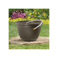 thumbnail image 2 of Suncast 100' Resin Wicker Garden Water Hose Caddy Storage Holder Pot, Java, 2 of 2