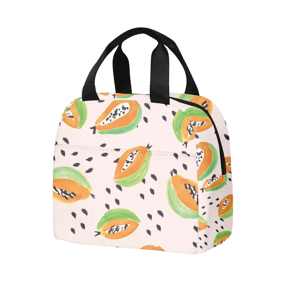 Fruit Print Lunch Bag Cooler Thermal Insulated Lunch Boxes for Adult Office Kids School(E08