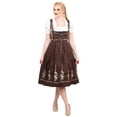thumbnail image 4 of Dirndl Trachten Haus 3 Piece Long German Oktoberfest Dirndl Cotton Dress for Womens and Girls - Brown, 4 of 13