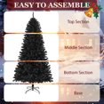 thumbnail image 5 of JUSTLET Christmas Tree, 7.5FT Artificial Christmas Tree W/ 1490 PVC Branch Tips Just for Halloween, Unlit, Black, 5 of 8