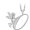 White, variant on 14K White Gold Finish Round Cut White Diamond 925 Sterling Silver Diamond Cute Elf Angele With O Initial Letter Pendant Necklace for Women