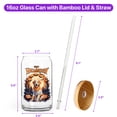 thumbnail image 5 of Mummy Golden Retriever Happy Halloween with Pumpkins Bats Spooky Fun 16oz Glass Cup Mug Goldens Dog Lover Gifts Idea Glass Can with Bamboo Lid and Straw - 00019, 5 of 5