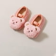 thumbnail image 2 of Xfvqtps Baby Slippers Fleece Cute Cartoon Animal Bear Slippers Non Slip Soft Warm Fall House Shoes Christmas Gifts Infant First Walkers Pink, 2 of 4