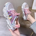 thumbnail image 2 of Zapatos vulcanizados de malla transpirable para mujer, novedad de verano 2023, zapatillas huecas de colores mezclados, zapatillas de plataforma para mujer, zapatos para mujer 39 Gao Jinjia LED, 2 of 2