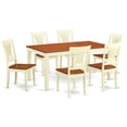 thumbnail image 2 of East West Furniture Dining Set Consist of a Rectangle Dining Table with Butterfly Leaf and Dining Chairs (Finish Color Options) Off-White NIPL7-WHI-W, 2 of 2