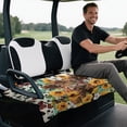 thumbnail image 5 of Uourmeti Golf Cart Seat Covers Portable, Compatible with Sports Club Car Old Ds Golf Cart, Golf Cart Towel Seat Cover with Pockets Fit for Club Car Seats EZGO, Cow, 5 of 8