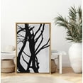 thumbnail image 2 of PixonSign Framed Canvas Print Wall Art Black Branches on Gray Background Floral Wilderness Illustrations Minimalism Modern Colorful Multicolor Dark for Living Room, Bedroom, Office - 16"x24" Natural, 2 of 5