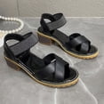 thumbnail image 4 of Summer Sandals Women Oofos Slide Women's Fashion Casual Versatile Buckle Strap Foot Breathable Vacation Summer Fashion Trend Thick Heel Beach Sandals Black, 4 of 5