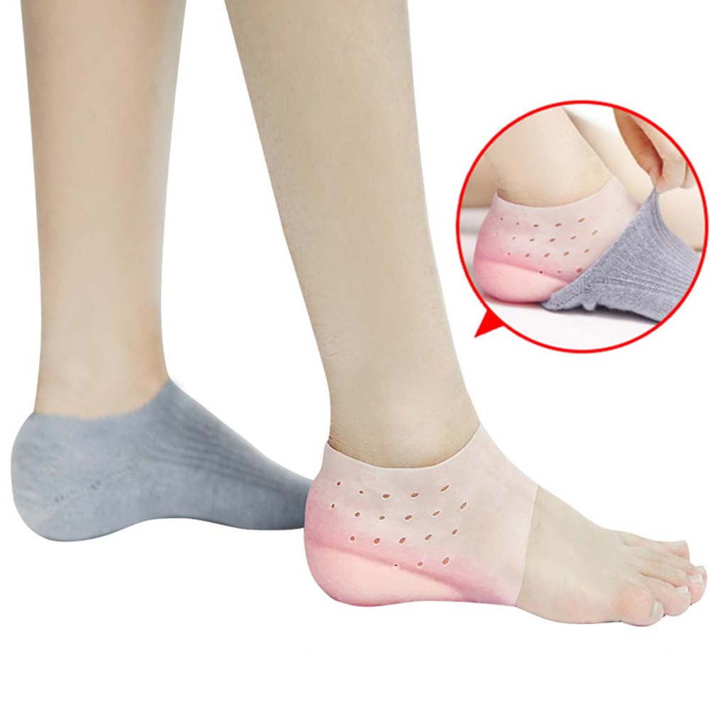 1Pair Women Men Soft Height Increase Silicone Gel Shoe Insoles Invisible Taller 