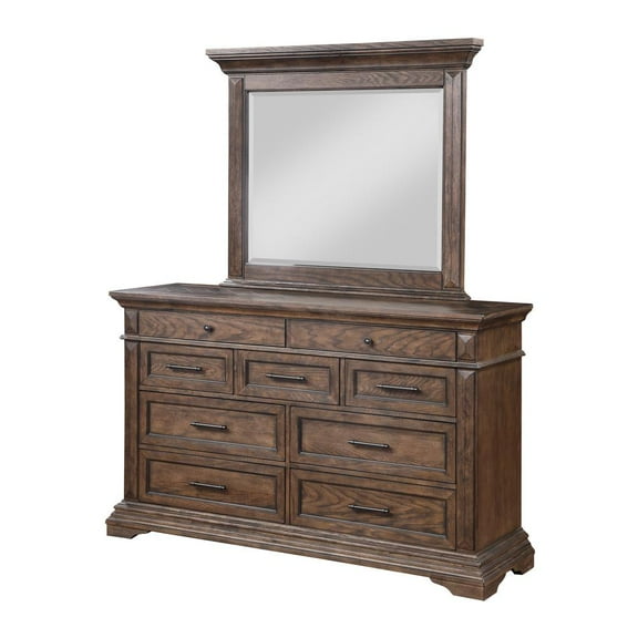 New Classic Furniture Mar Vista Traditional Solid Wood Dresser in Walnut