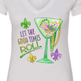 thumbnail image 4 of Inktastic Let the Good Times Roll Mardi Gras Goblet and Beads Women's V-Neck T-Shirt, 4 of 5