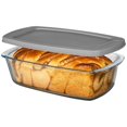 thumbnail image 2 of 1800ml/1.9Qt Large Rectangle Glass Bread Baking Dish with Lid, Handle, Stackable Microwave & Oven Safe Sealable Storage Pan, 2 of 12
