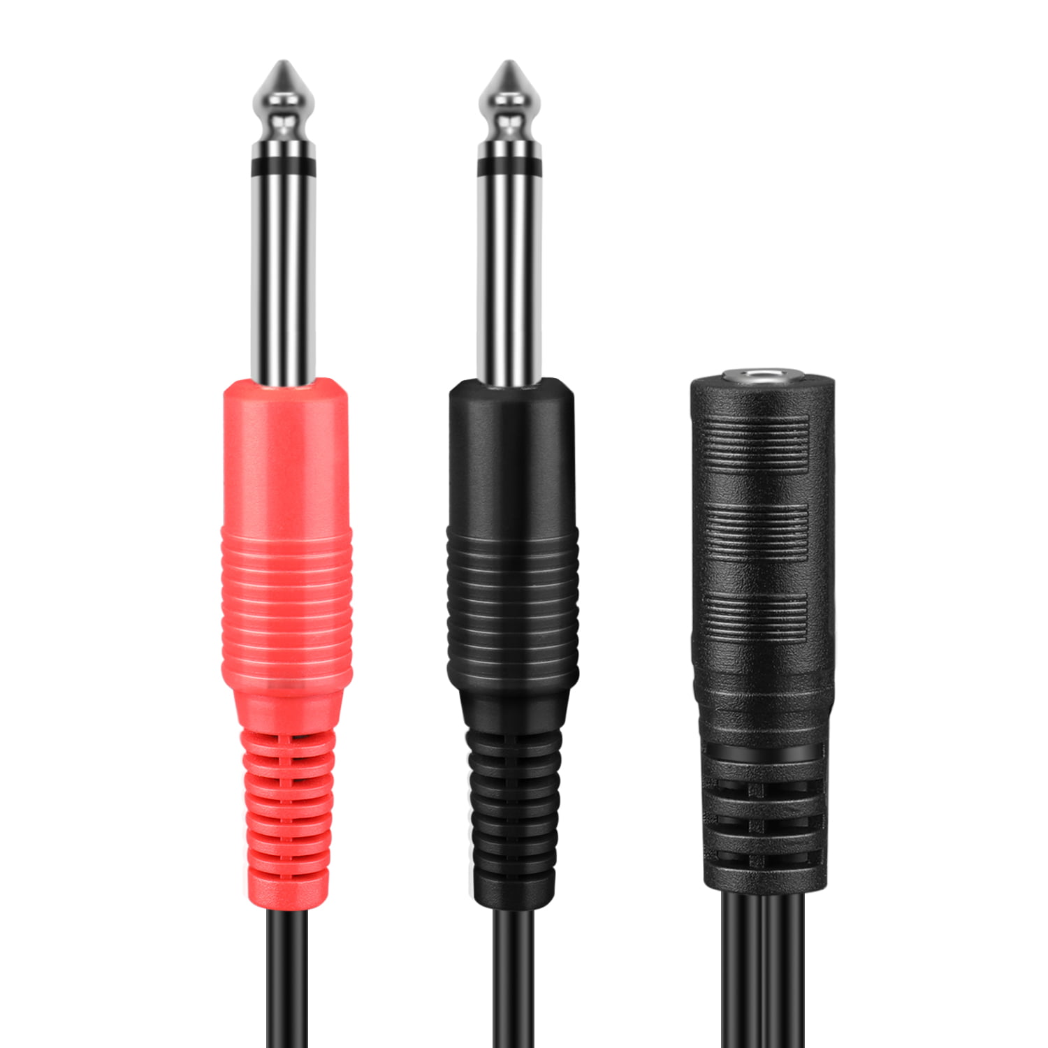 TNP 3.5mm TRS to 2 Dual 1//4 Inch TS Stereo Audio Breakout Cable Adapter 3.5mm 1//8 Female to 1//4 6.35mm Mono TS Male Headphone Jack Plug Y Splitter Cable Combiner Connector Wire Cord 20cm//8inch