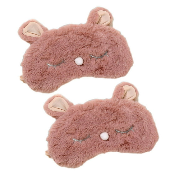 TELOLY 2Pcs Eye Masks,Streamlined Shape Fits All Faces Eye Covers for Sleeping,Plush Support Relieves Tension Sleep Mask for Kids,Color Mixing1