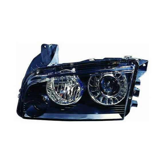 Replacement Depo 334-1128L-ASH2 Driver Side Headlight For 08-10 Dodge Charger