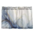 thumbnail image 2 of Ryvnso Marble Pattern Half Curtains Sets Tier 2 Panels Short Curtain Rod Pocket 27"W x 36"L, 2 of 7