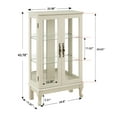thumbnail image 5 of Miniyam Curio Display Cabinet with Light, Tempered Glass Doors, Adjustable Shelves, White, 5 of 11