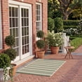 thumbnail image 5 of Safavieh Courtyard Caroline Striped Indoor/Outdoor Area Rug, Beige/Dark Green, 9' x 12', 5 of 16