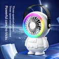 thumbnail image 4 of Rewenti Astronaut Usb Fan with Colorful Night Light, Desktop Fan 3-Speed Rechargeable for Home office Dorm, 4 of 5