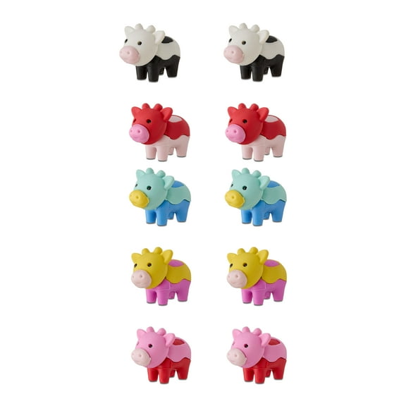 Cow Eraser Party Favors, Multicolor, 12 Count, Valentine's Day by Way To Celebrate