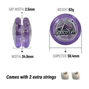 Yomega Spectrum – Light up Fireball Transaxle YoYo with LED Lights for Intermediate, Advanced and Pro Level + 2 extra strings + (Purple)