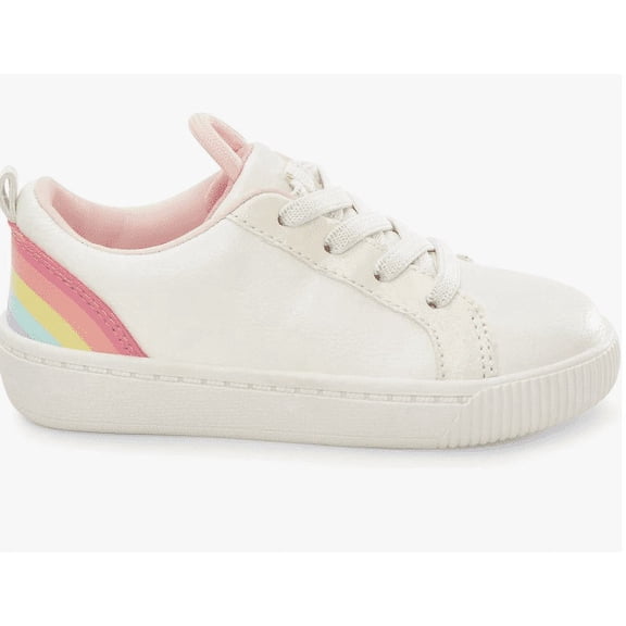 Carter's Girls Tryptic Sneaker, New White, 7 Toddler