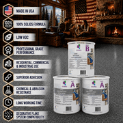 Colored Epoxies Dark Gray Epoxy Resin and Hardener Kit, 2:1 Mix Ratio, Garage Coatings, Flake Floors, Metallic Epoxy Flooring, Dark Gray, 3 Gallon Kit