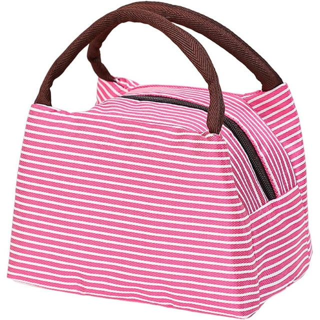 Kitchen Products Thermal Bag Lunch Bag Lunch Storage Work School Stripe Pattern (F, One Size)