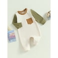 thumbnail image 3 of Bagilaanoe Newborn Baby Boy Girl Jumpsuits Contrast Color Long Sleeve Bodysuits 3M 6M 12M 18M 24M Infant Casual One Piece Rompers, 3 of 8