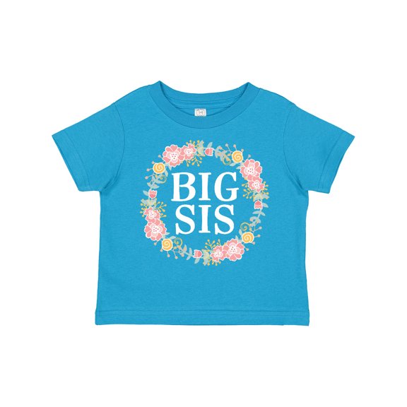 Inktastic Big Sis Rose Floral Wreath Sister Girls Toddler T-Shirt