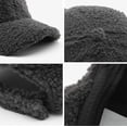 thumbnail image 2 of LinYooLi Winter Baseball Cap for Women Lamb Wool Solid Color Warm Visor Teddy Fleece Hat for Outdoor Travel Adjustable, 2 of 5