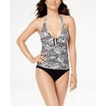 thumbnail image 3 of Profile by Gottex BLACK/WHITE Tribal Batik Halter Tankini Swim Top, US 36, 3 of 5