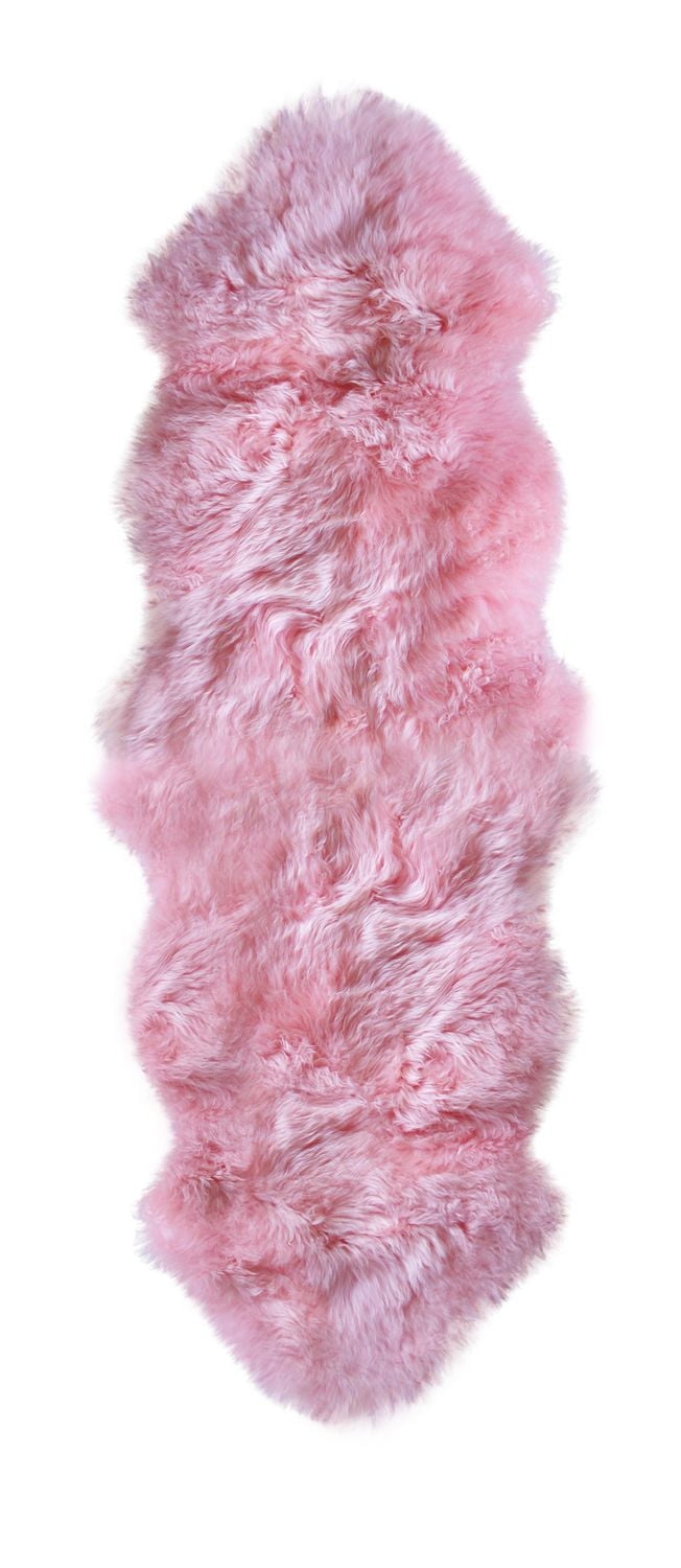 NEW ZEALAND SHEEPSKIN RUG 2' X 6' - PINK