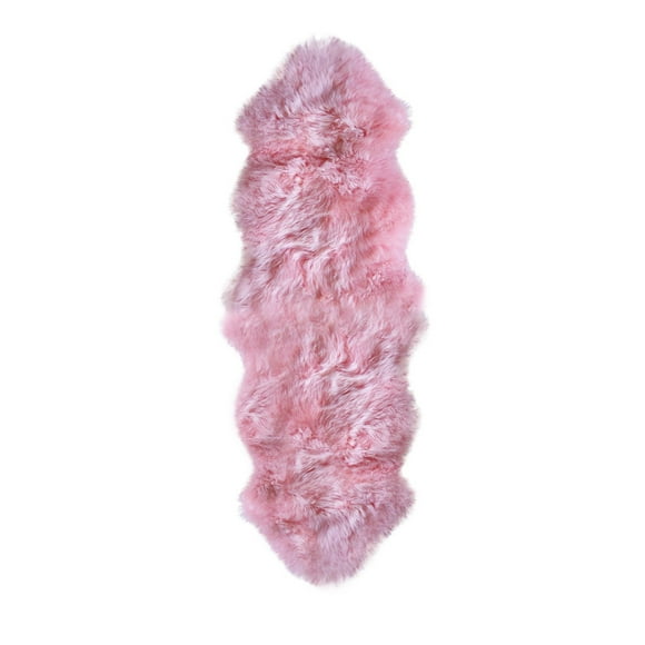 NEW ZEALAND SHEEPSKIN RUG 2' X 6' - PINK