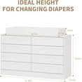 thumbnail image 2 of Zzistar Baby Changing Dresser with 8 Drawers – Wooden Nursery Dresser with Safety Rail & Open Shelf, Changing Table Station Space-Saving Organizer, 2 of 7