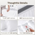 thumbnail image 6 of California Design Den Queen Sheets - 800 Thread Count 100% Cotton Sateen - Deep Pocket - 4 Piece Bed Sheet Set, White, 6 of 9