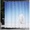 thumbnail image 4 of Ambesonne Blue Shower Curtain, Alone Tree Snowy Field, 69"Wx84"L, White Blue, 4 of 5