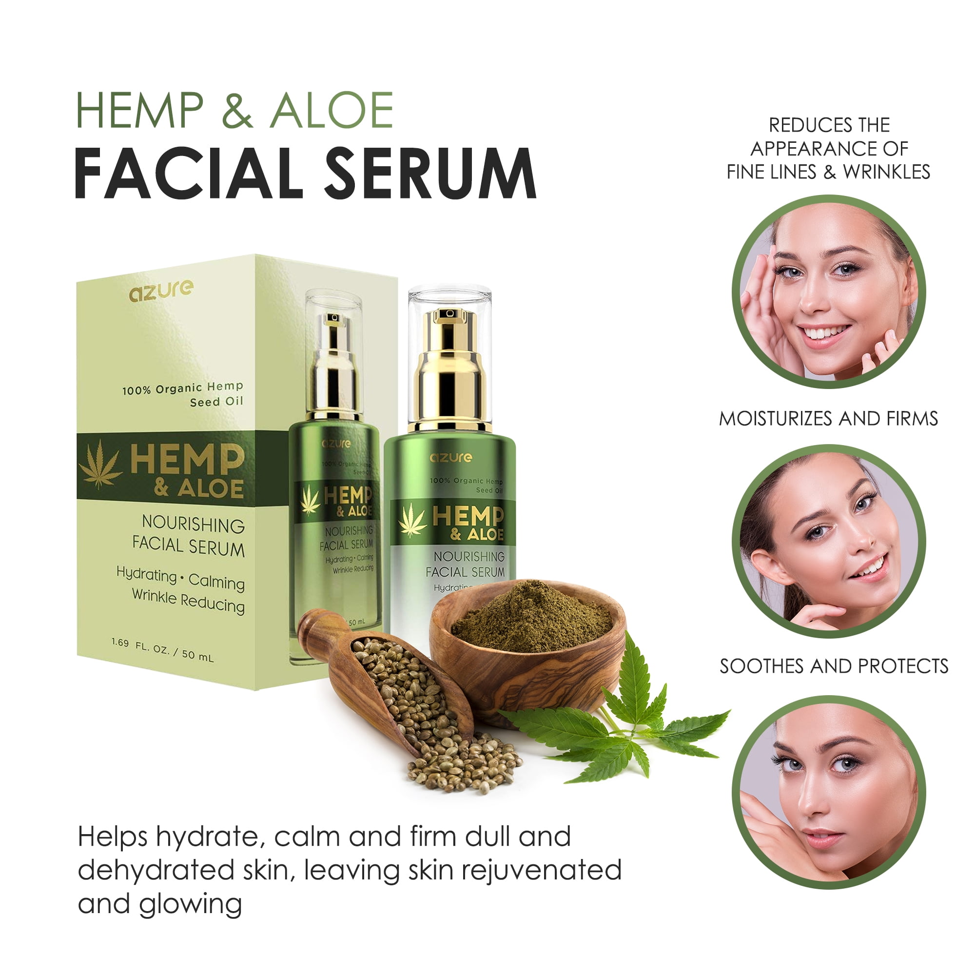 hemp and aloe nourishing facial serum