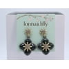 Lonna & Lilly Gold-Tone Green Stone and Crystal Drop Earrings