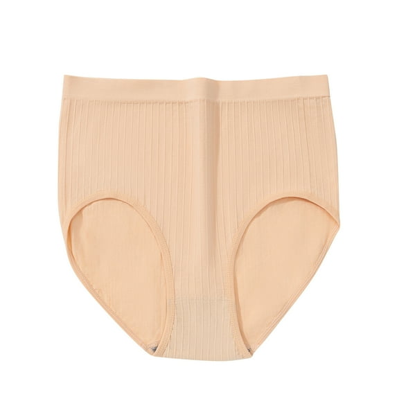 Riecok Seamless Underwear for Women Briefs High Waist Tummy Control Butt Lifting Seamless Comfortable Panties Beige XL