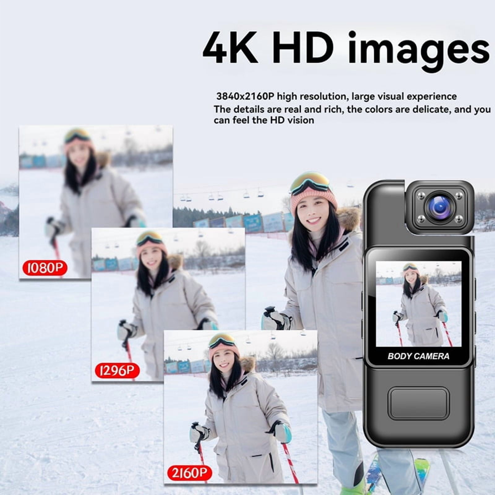 Wifi Mini Camera 4K HD Digital Video Recorder 180° Rotatable Lens Portable Action Camera Recorder 64G