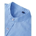 thumbnail image 2 of Youclos Men's Cotton Linen Long Sleeve Button Down Shirt, Casual Regular Fit, 2 of 6
